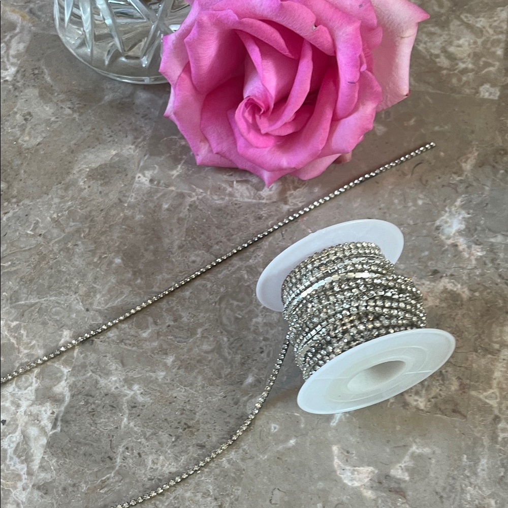 Silver Rhinestone Trim